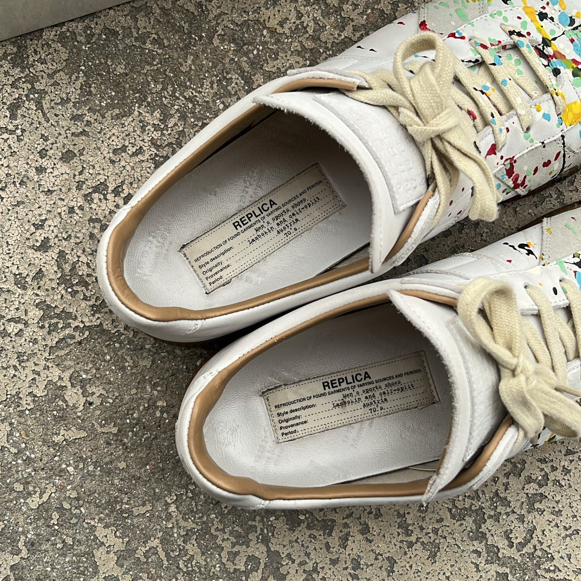 Maison Margiela GAT Paint Splatter White - EU43 / US9.5 / UK8.5