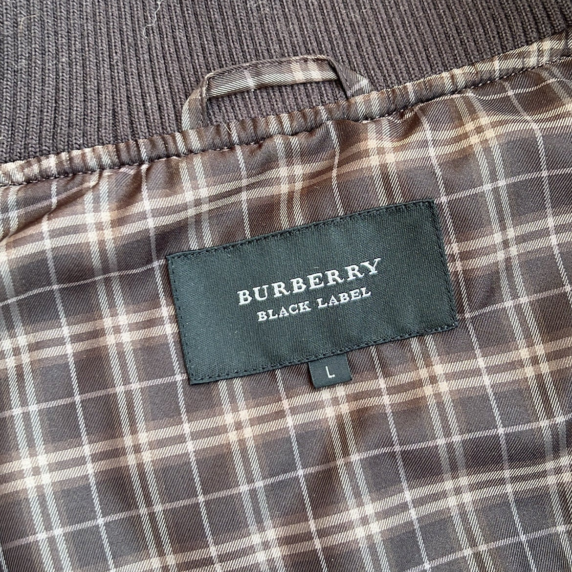 Burberry Black Label Glossy Brown Jacket - L - Silver Fox Fur