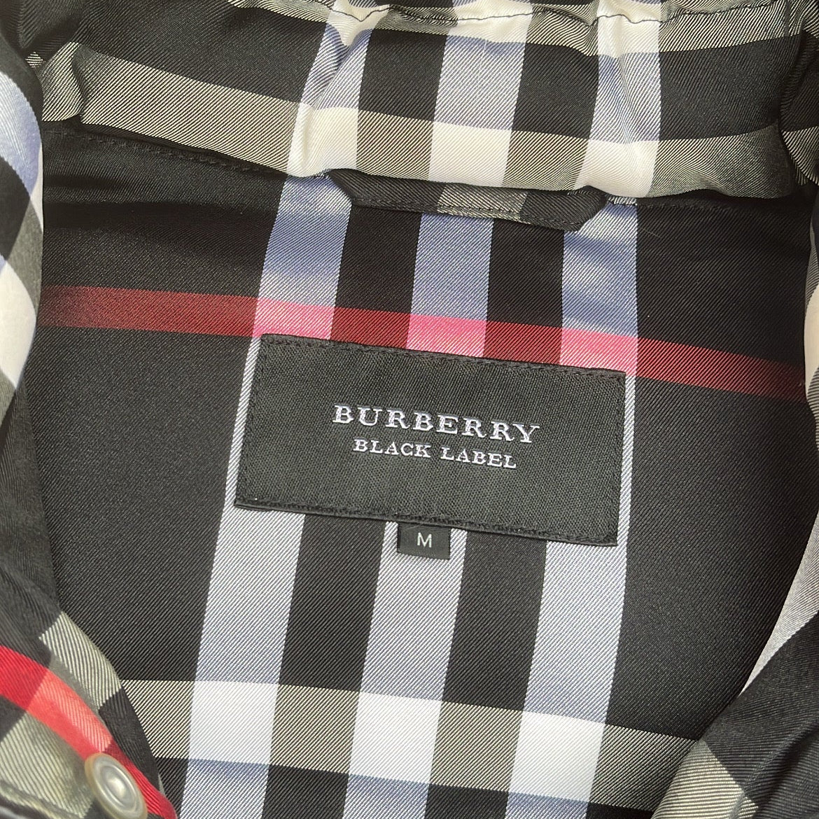 Burberry Black Label Glossy Black Jacket - M - Real Silver Fox Fur