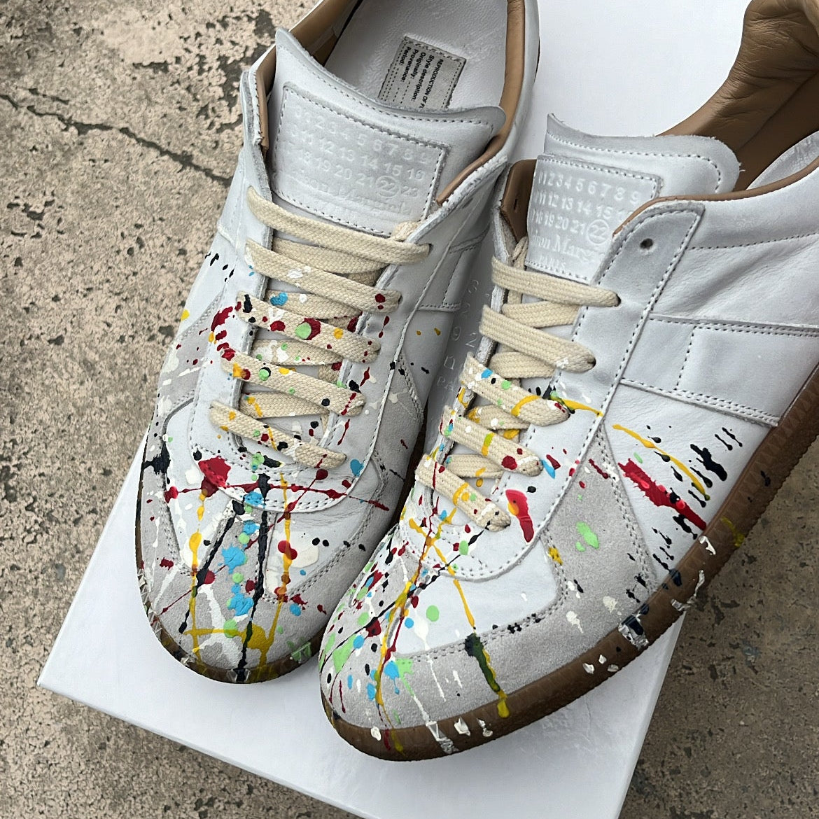 Maison Margiela GAT Paint Splatter White - EU40.5 / US7.5 / UK6.5