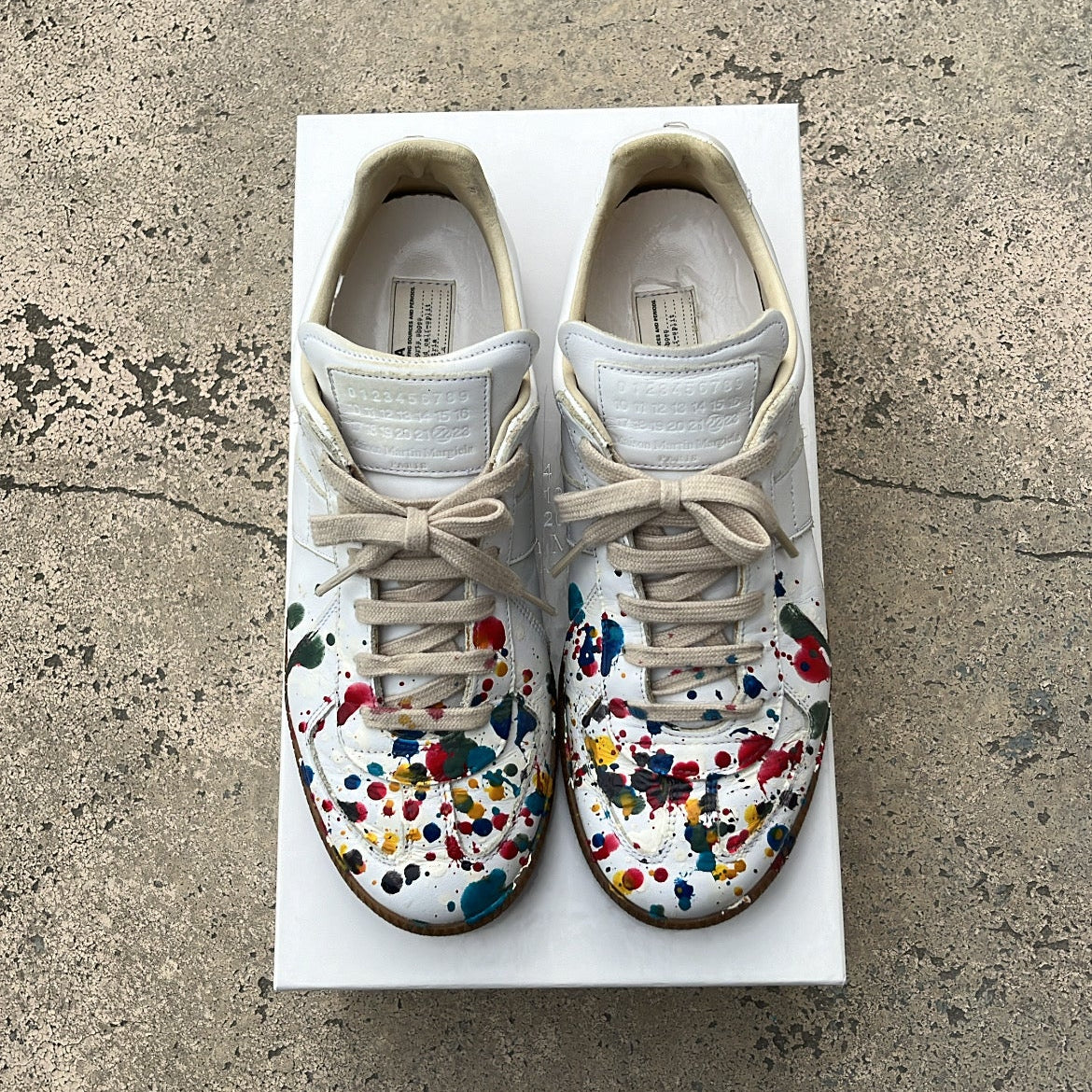 Maison Margiela GAT Paint Splatter White 2012 - EU41 / US8 / UK7