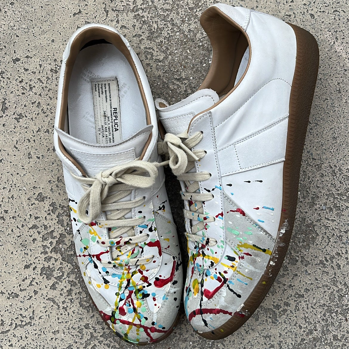 Maison Margiela GAT Paint Splatter White - EU43 / US9.5 / UK8.5