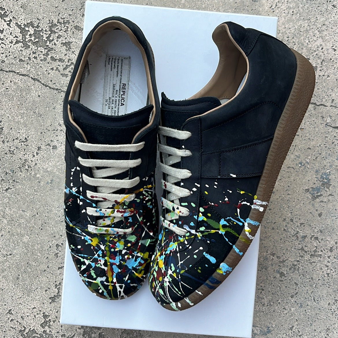 Maison Margiela GAT Paint Splatter Black - EU40.5 / US7.5 / UK6.5