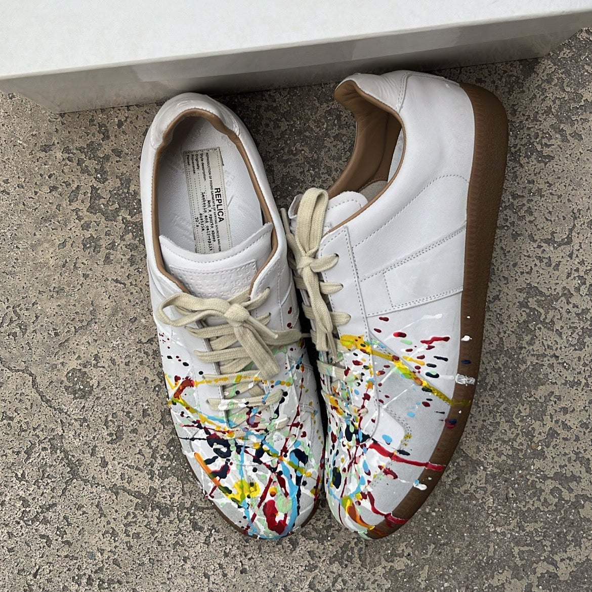 Maison Margiela GAT Paint Splatter White - EU43 / US9.5 / UK8.5