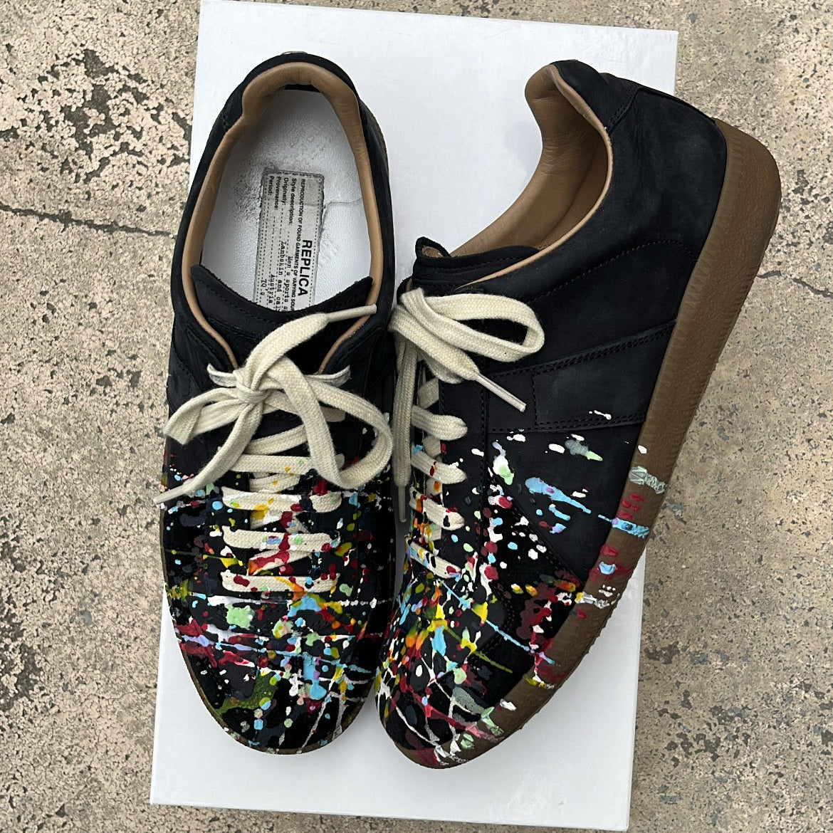 Maison Margiela GAT Paint Splatter Black - EU40 / US7 / UK6