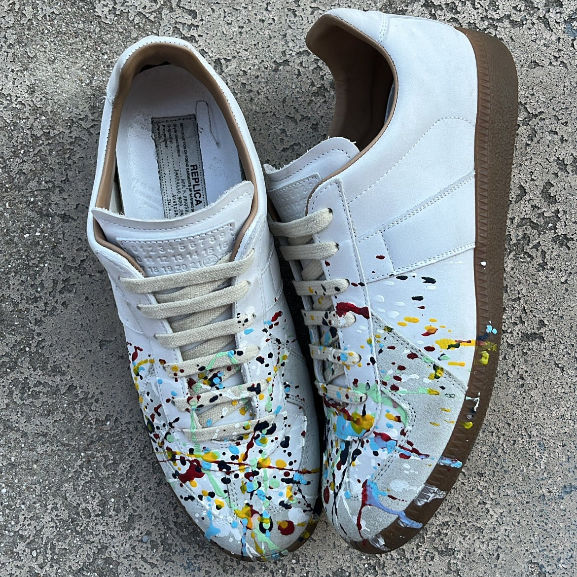 Maison Margiela GAT Paint Splatter White - EU41 / US8 / UK7