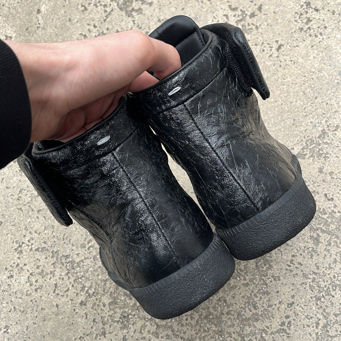Maison Margiela Blistered Black Leather - EU40 / US7 / UK6