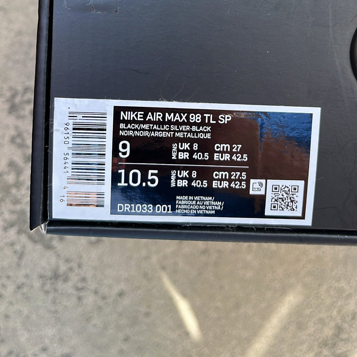 Air Max 98TL Supreme Black - EU42.5 / US9 / UK8