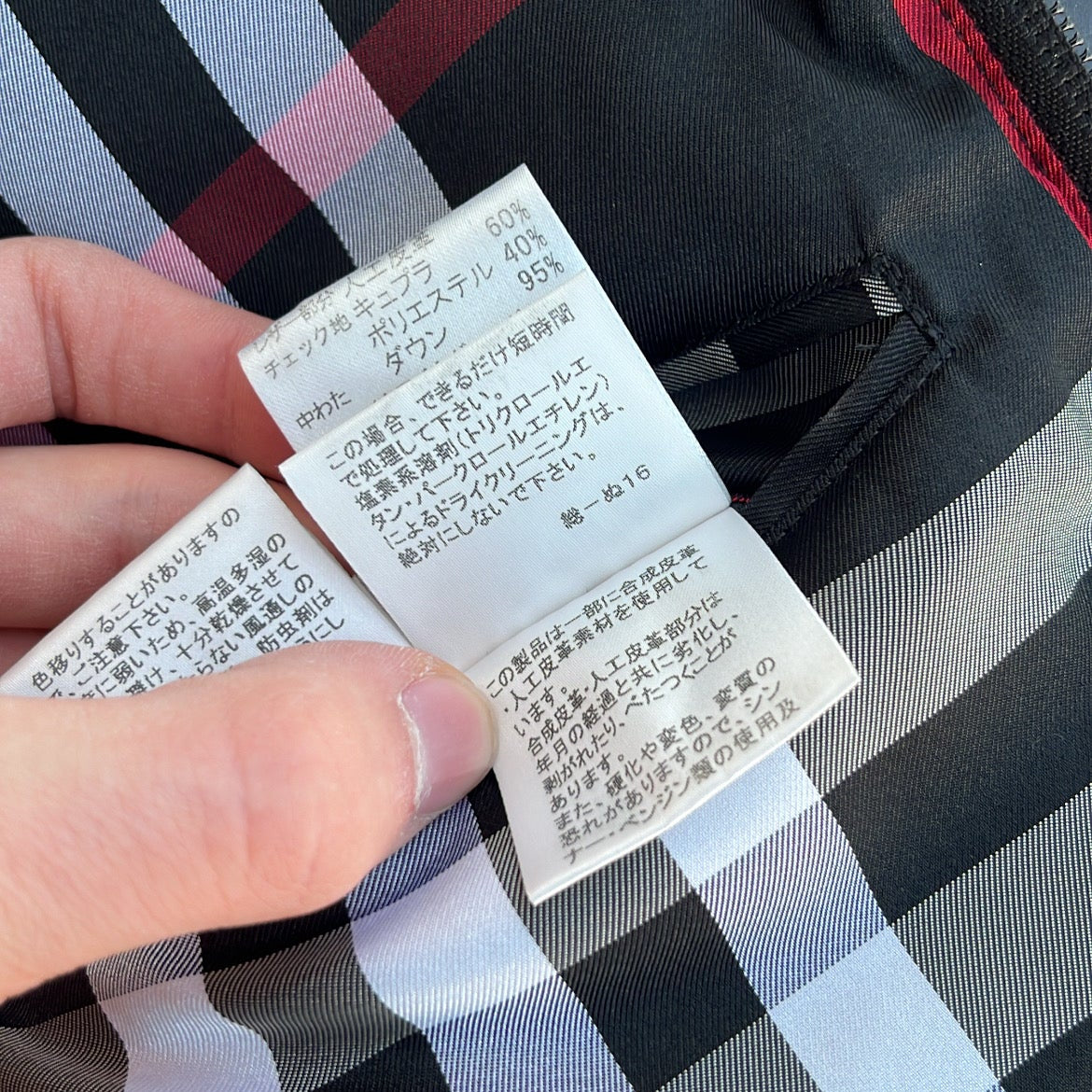 Burberry Black Label Glossy Black Jacket - M - Real Silver Fox Fur