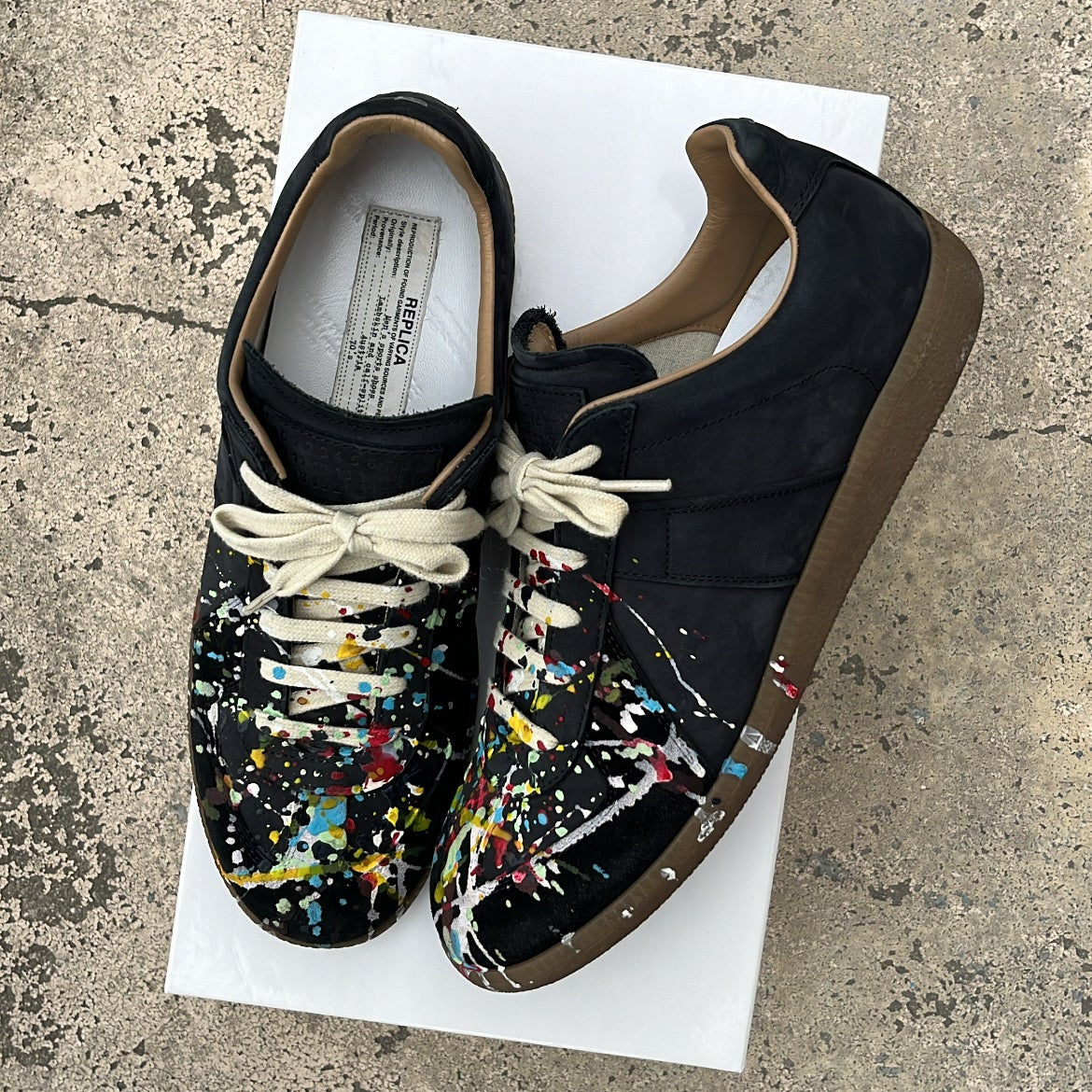 Maison Margiela GAT Paint Splatter Black - EU41 / US8 / UK7