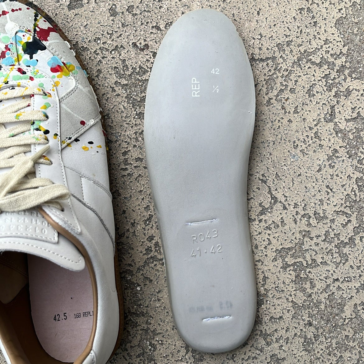Maison Margiela GAT Paint Splatter White - EU42.5 / US9 / UK8