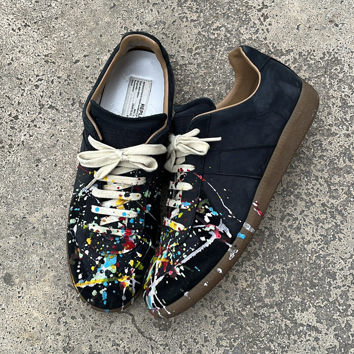 Maison Margiela GAT Paint Splatter Black - EU41 / US8 / UK7
