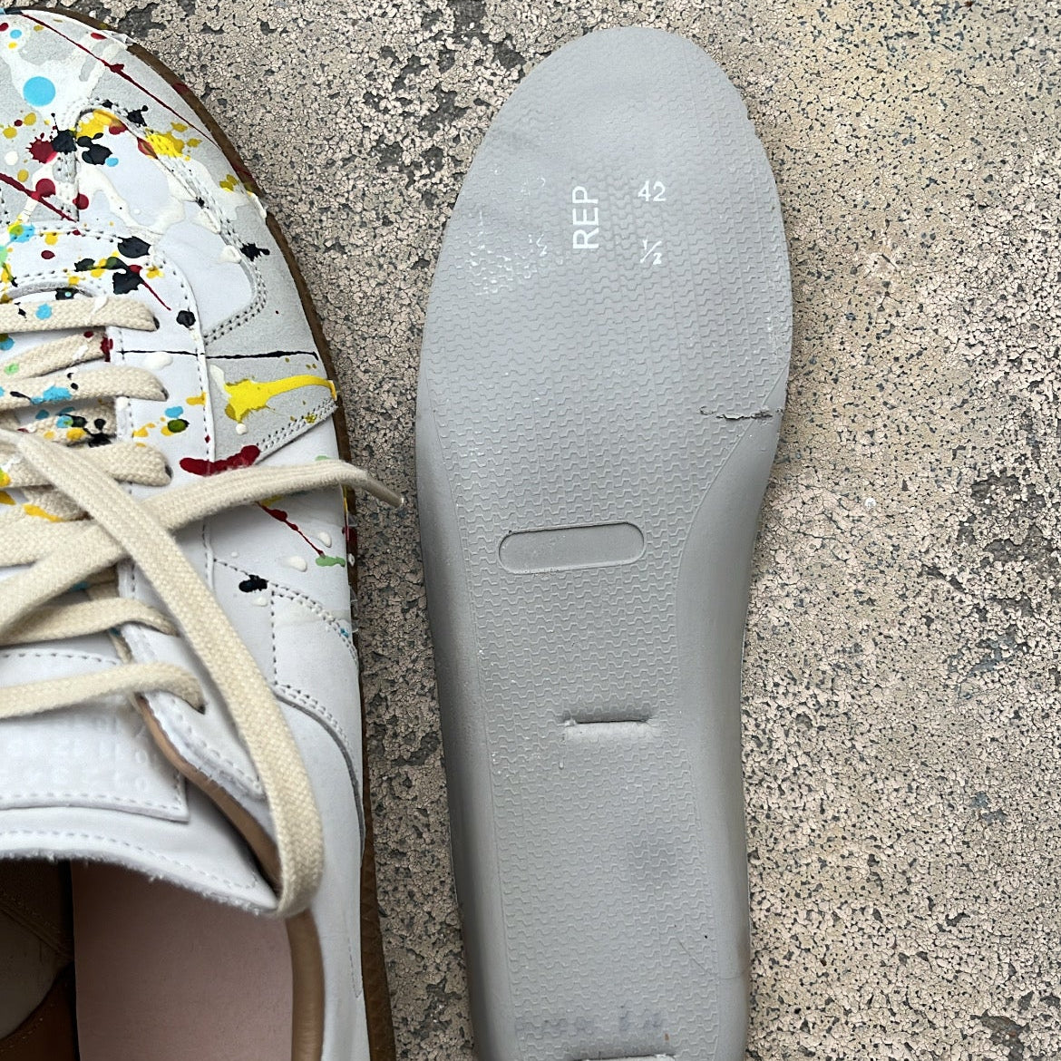 Maison Margiela GAT Paint Splatter White - EU42.5 / US9 / UK8