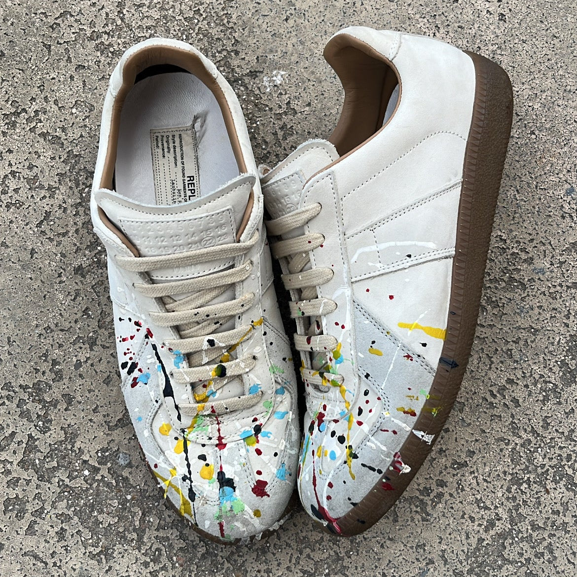 Maison Margiela GAT Paint Splatter White - EU39 / US6 / UK5