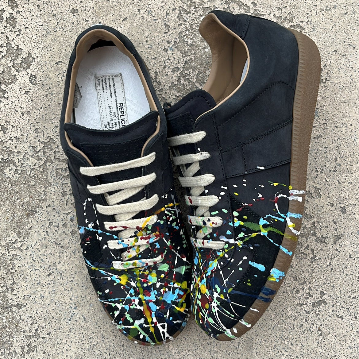 Maison Margiela GAT Paint Splatter Black - EU40.5 / US7.5 / UK6.5
