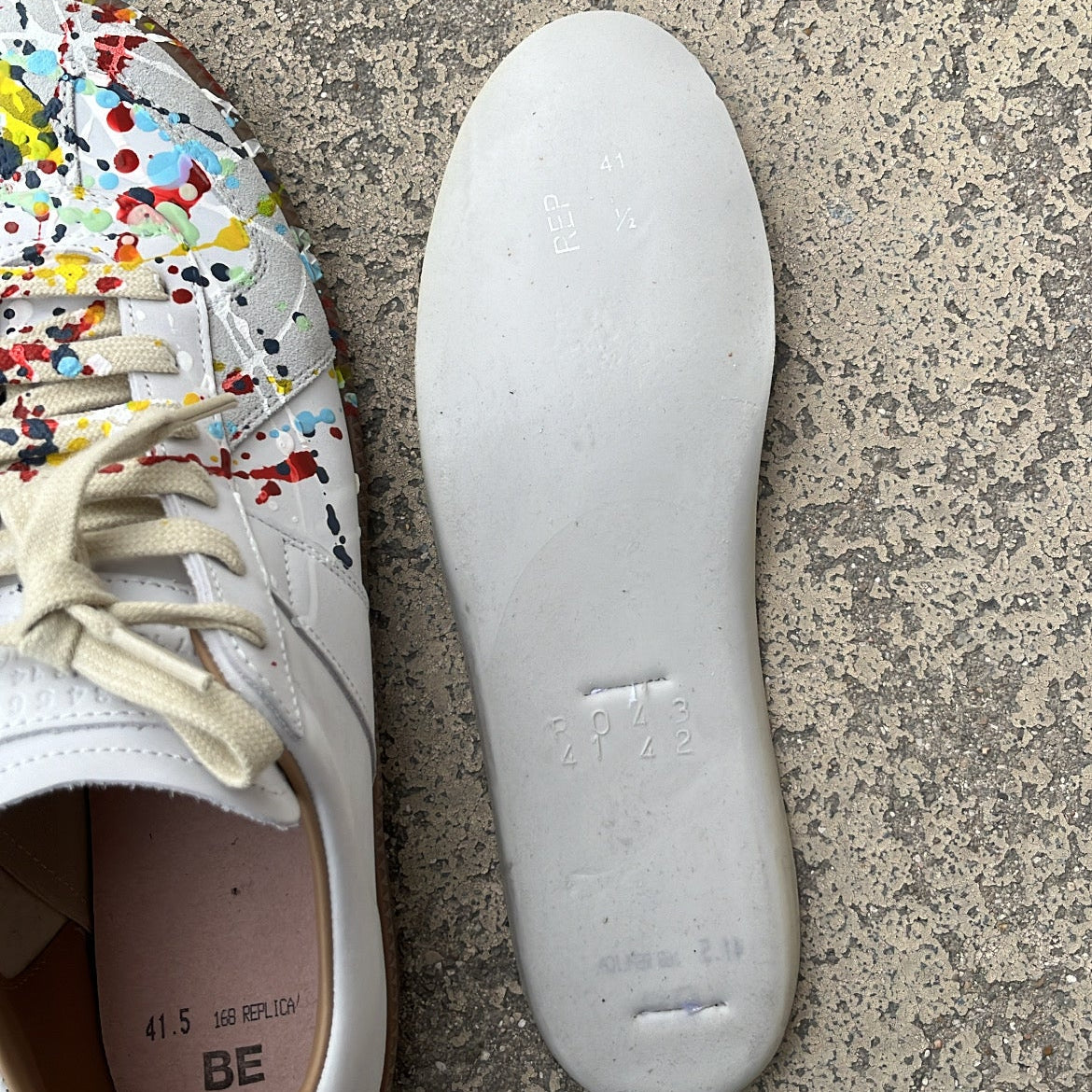 Maison Margiela GAT Paint Splatter White - EU41.5 / US8 / UK7