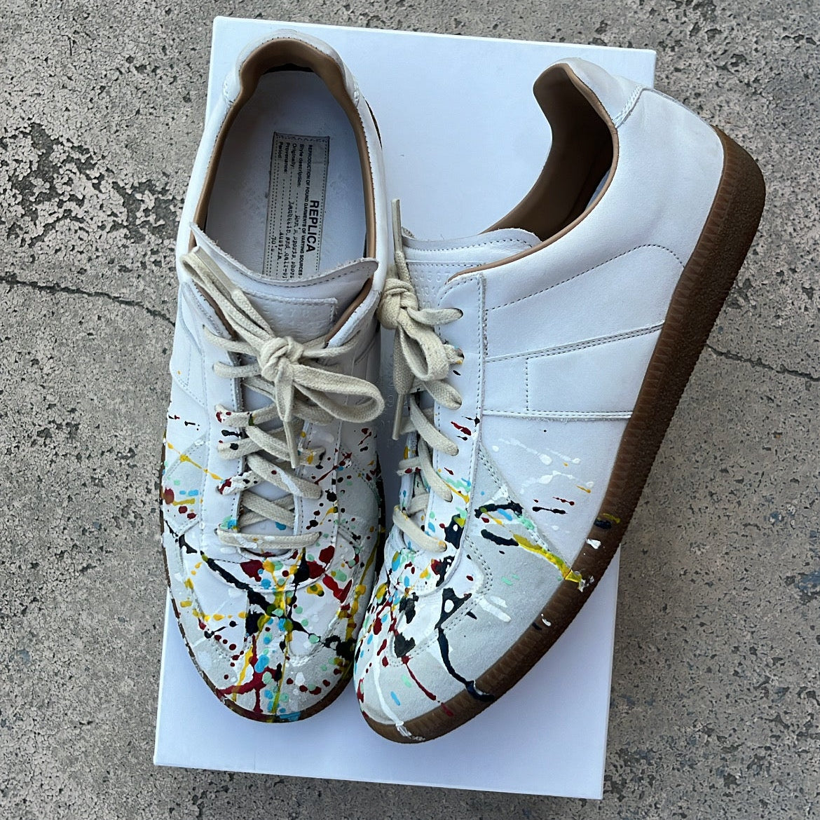 Maison Margiela GAT Paint Splatter White - EU42 / US8.5 / UK7.5