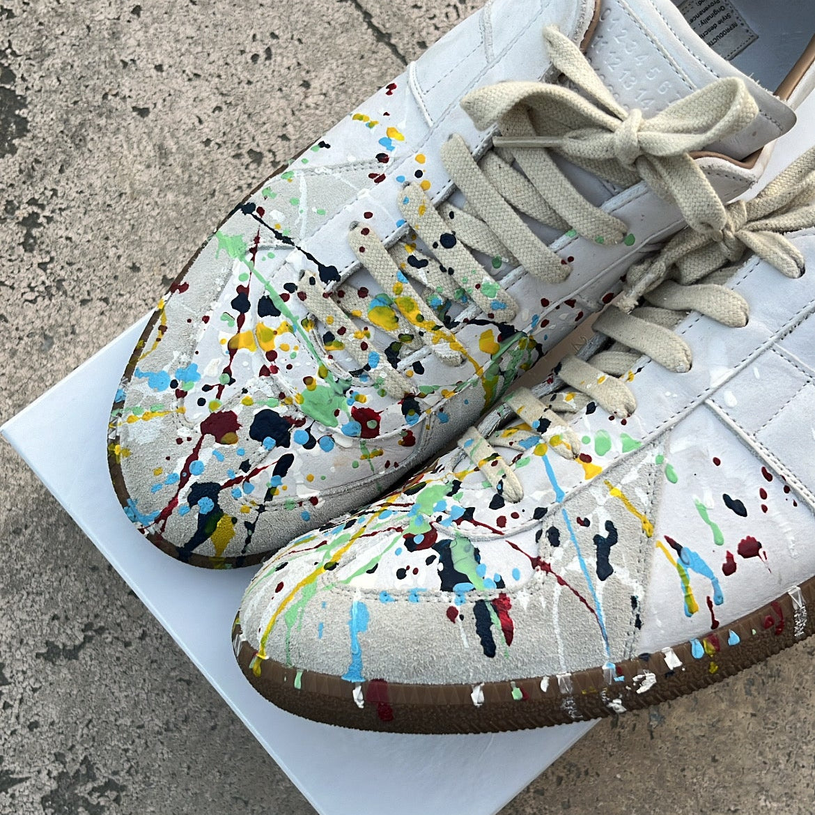 Maison Margiela GAT Paint Splatter White - EU44 / US10 / UK9