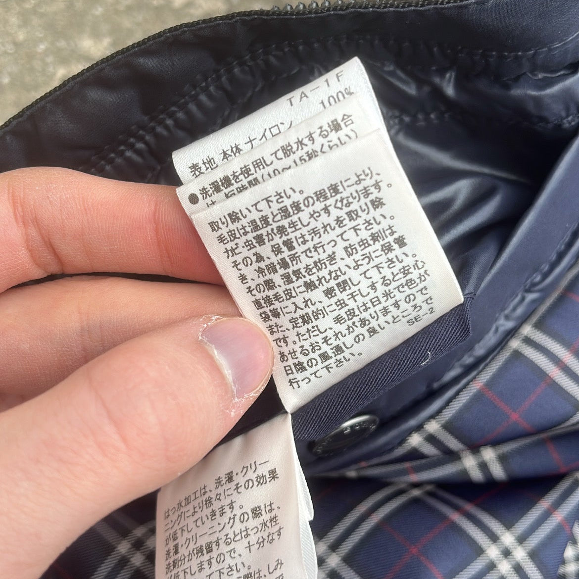 Burberry Black Label Glossy Navy Blue Jacket - M - Real Silver Fox Fur