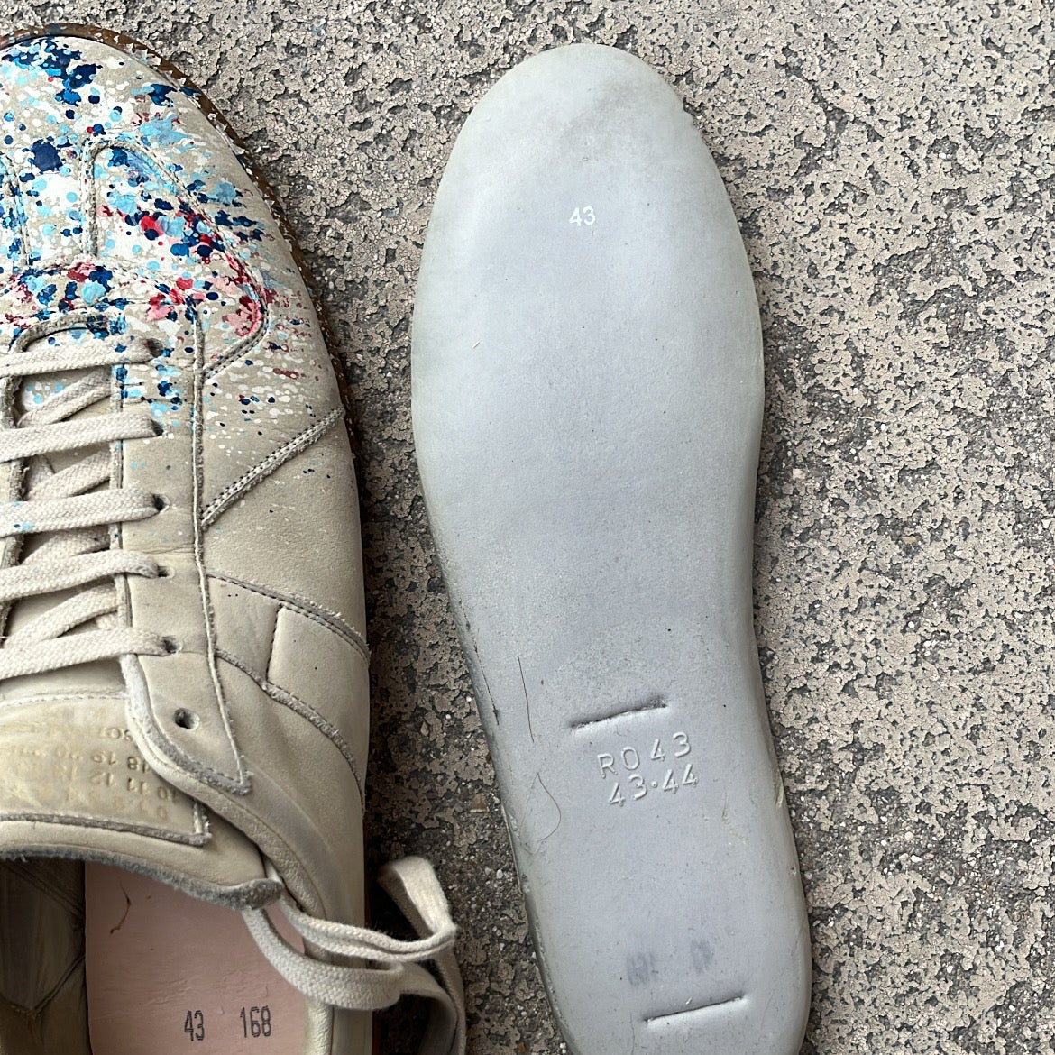 Maison Margiela GAT Paint Splatter Grey - EU43 / US9.5 / UK8.5
