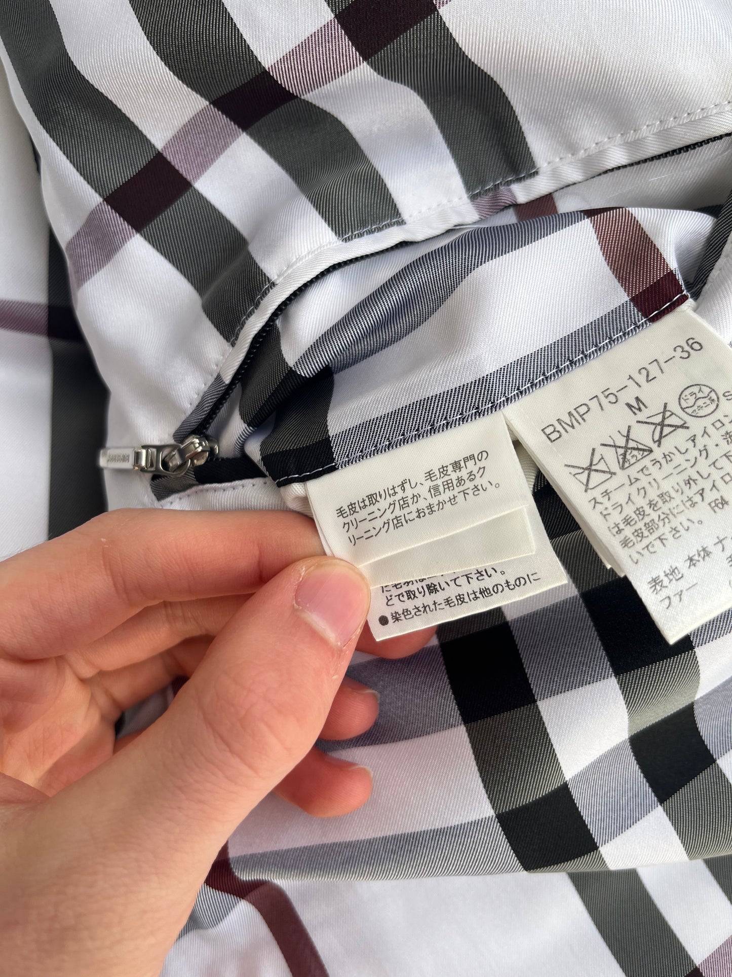 Burberry Black Label Glossy Purple Jacket - M - Real Silver Fox Fur