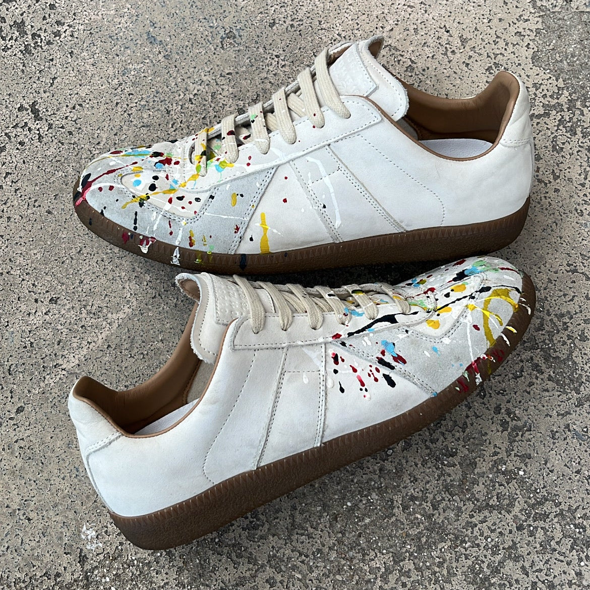 Maison Margiela GAT Paint Splatter White - EU39 / US6 / UK5